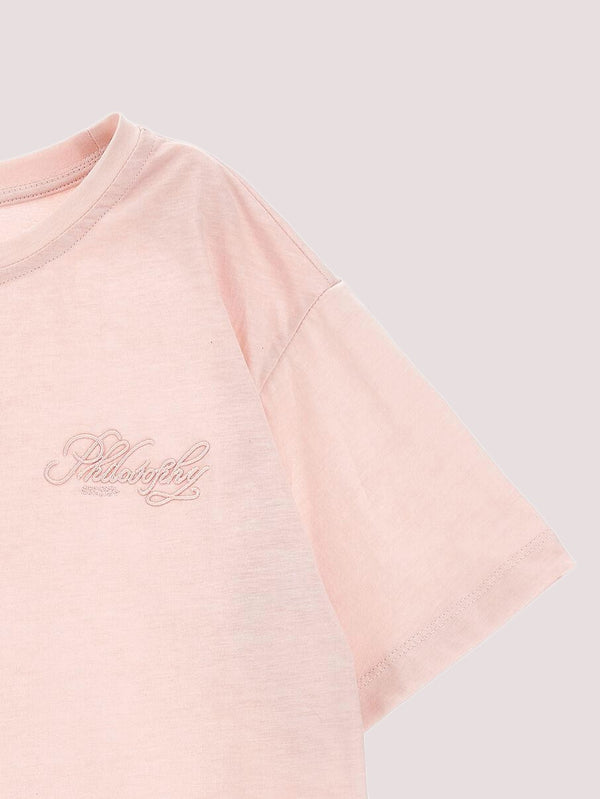 T-shirt ricamo scritta I1G609 7206 /94 PHILOSOPHY KIDS 