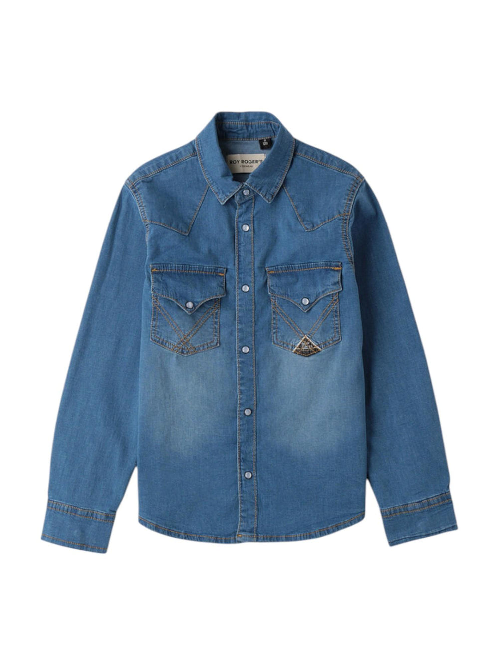 Camicia bambino in denim con tasche western