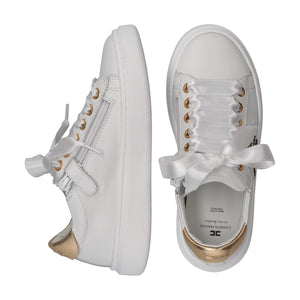 Sneaker low cut con logo cc ivory white/gold F4A9 E0504 0092 /B093 ELISABETTA FRANCHI La Mia Bambina 