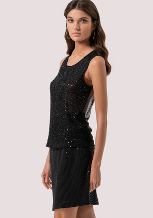 Top senza maniche con paillettes FQ25WT1002W424R9 /53 FRACOMINA 
