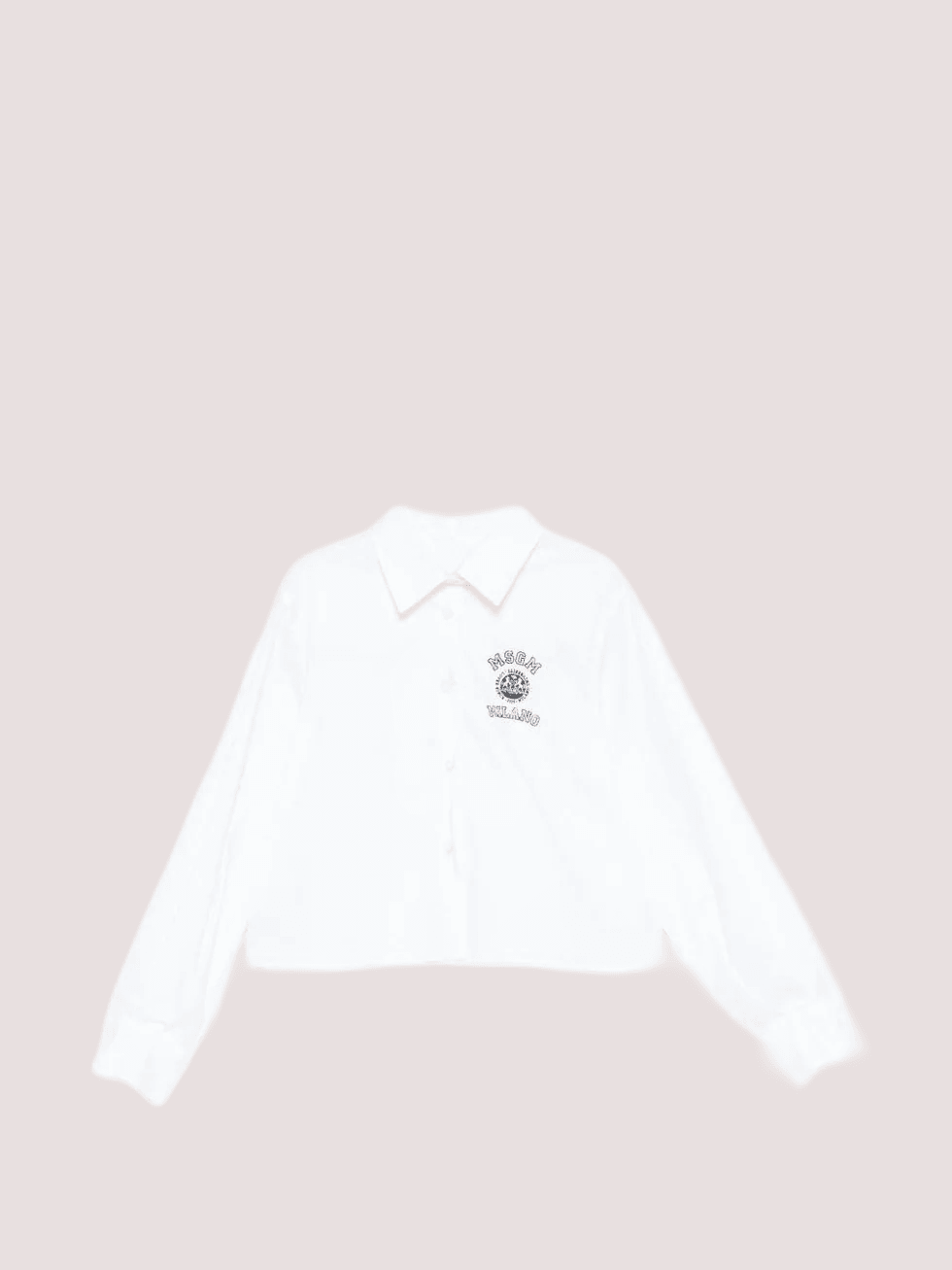 Camicia cropped con logo varsity stampato S6MSJGSI026 /001 MSGM KIDS 