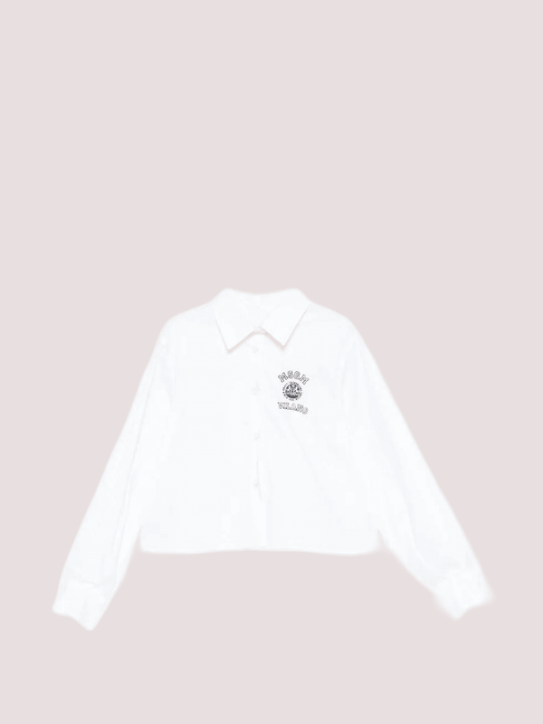 Camicia cropped con logo varsity stampato S6MSJGSI026 /001 MSGM KIDS 