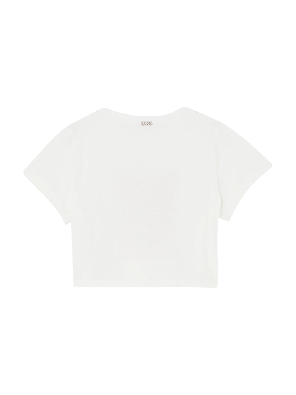 T-shirt bambina bianca con frange rosa e scritta Love is my mood