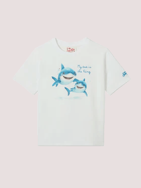 T-shirt denver jr con ricamo my dad is the king! DNV0001 /00161L MC2 SAINT BARTH 