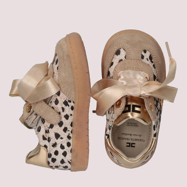 Sneakers basse con stampa animalier beige/gold F1A9 E0492 1917 /X673 ELISABETTA FRANCHI La Mia Bambina 