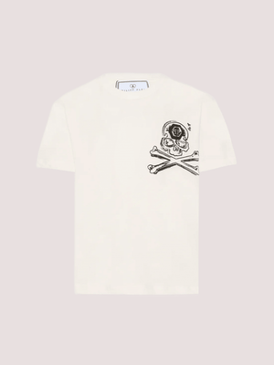 T-shirt con stampa e logo in metallo S6PHJBTH045 /2 PHILIPP PLEIN JUNIOR 