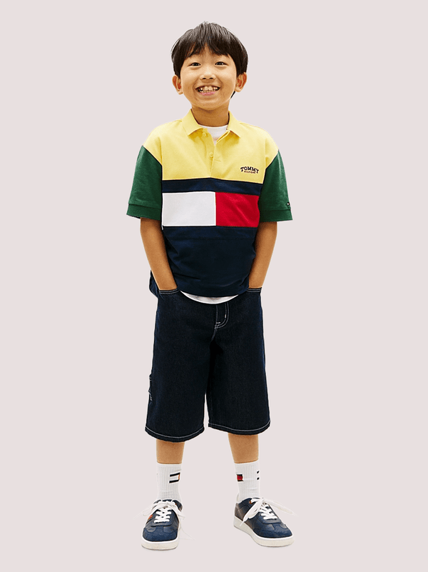 Polo color block con logo Tommy Hilfiger KB0KB10413J /ZGP TOMMY HILFIGER 