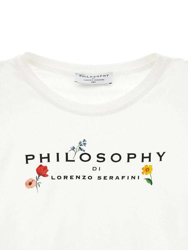 T-shirt logo e fiorellini I1G613 7201 /1 PHILOSOPHY KIDS 