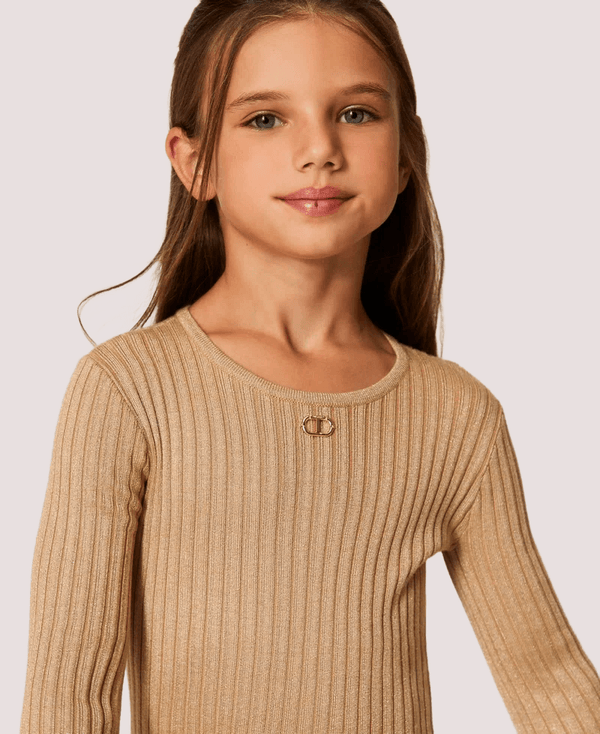 Abito corto in maglia plissé con lurex 252GJ3110 /12736 TWINSET 