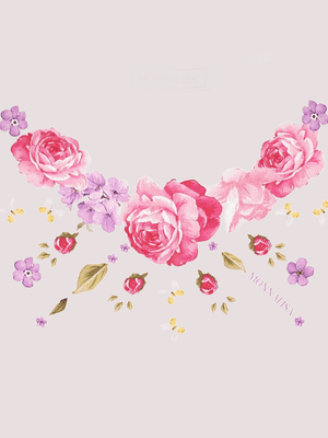 T-shirt stampa Rose 11G605 7201 /99 MONNALISA 