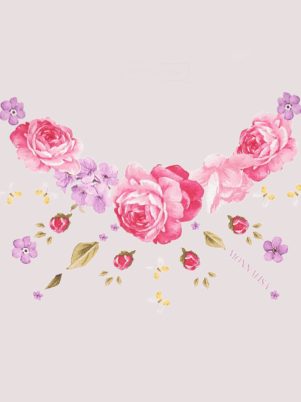 T-shirt stampa Rose 11G605 7201 /99 MONNALISA 