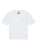 T-shirt bambino bianca in cotone sostenibile con logo