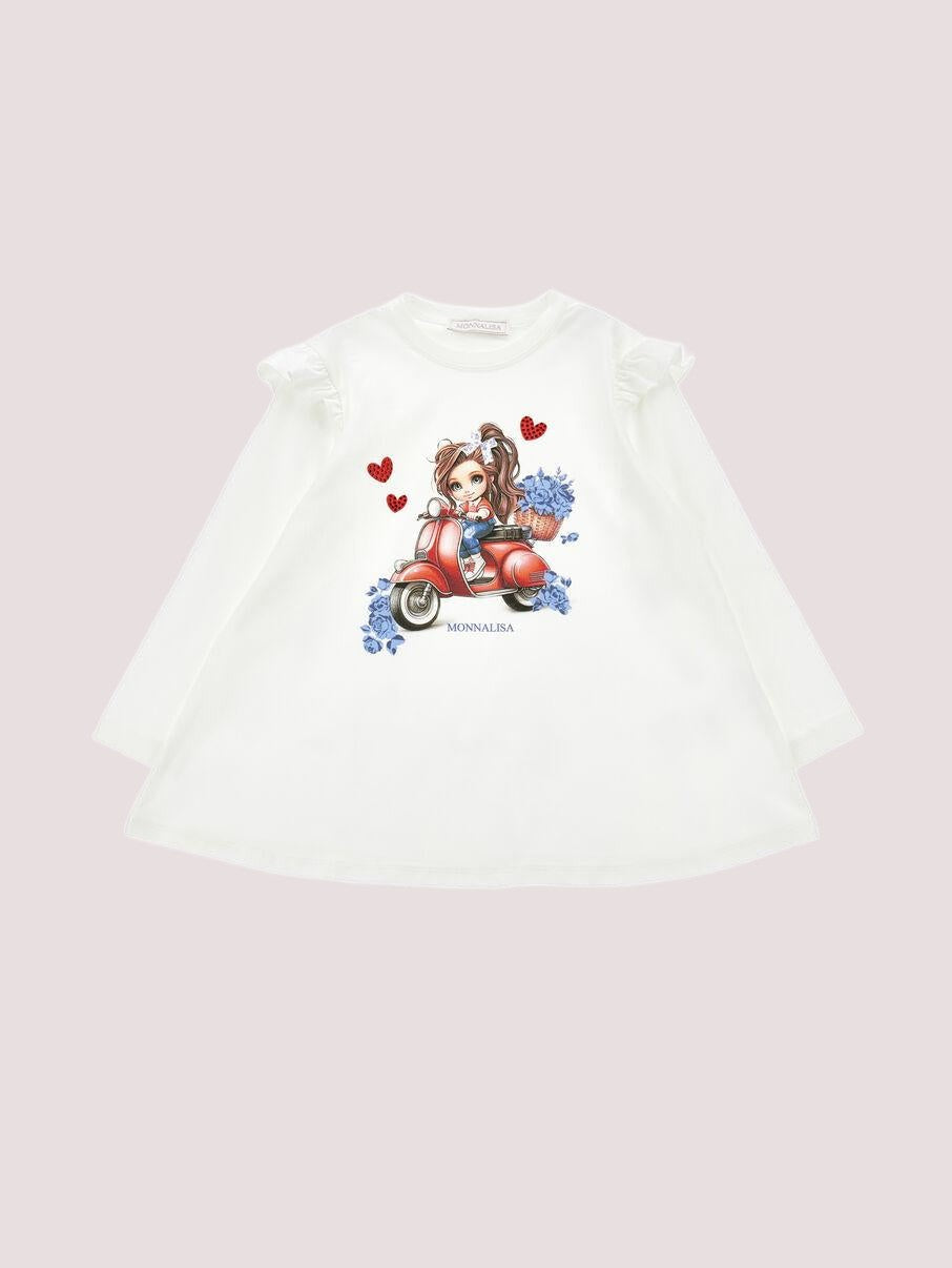 Maxi T-shirt con vespa 19F602 6003 /0001 MONNALISA 