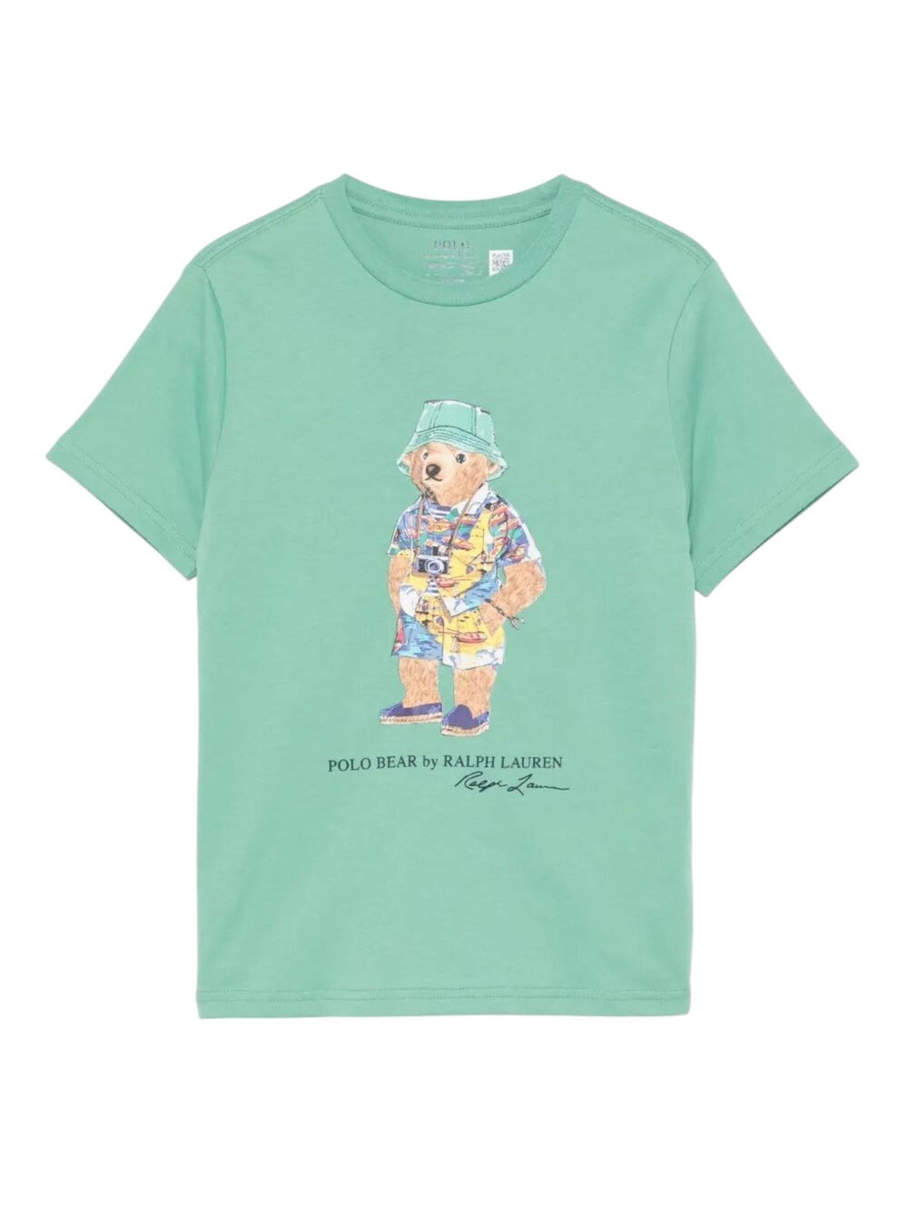 T-shirt bambino verde con orsetto Polo Bear
