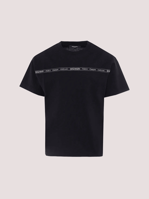 T-shirt nera per bambini con logo BX8P71 Z3186 /930NE BALMAIN 