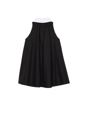 Abito bambina nero smanicato in cotone