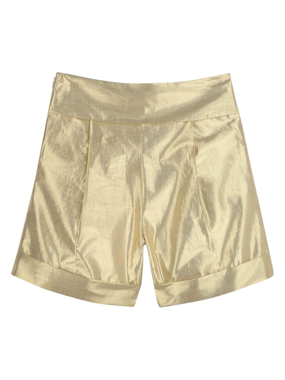 Bermuda bambina oro metallizzato con pinces