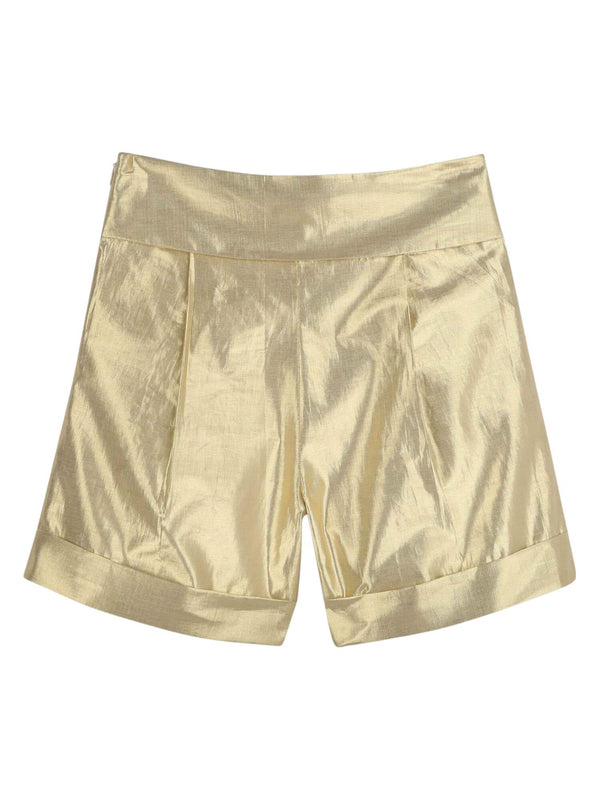 Bermuda bambina oro metallizzato con pinces