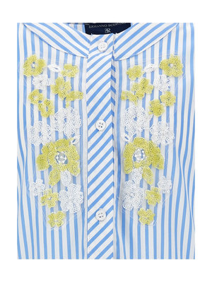 Abito a righe con ricami floreali Z1G908 7168 /9958 ERMANNO SCERVINO KIDS 