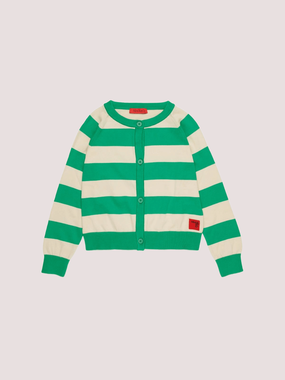 Cardigan a righe con logo MX0296 MX00Z /MX506 MAX&CO KID 
