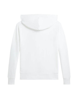 Felpa bambino bianca con cappuccio e zip frontale