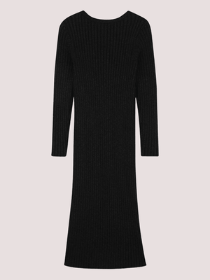 Abito lungo Michael Kors Kids nero a coste e maniche lunghe R30476 /09B MICHAEL KORS 