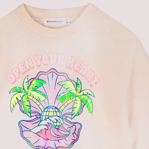 Felpa con stampa in paillettes U21916 /148 BILLIEBLUSH 