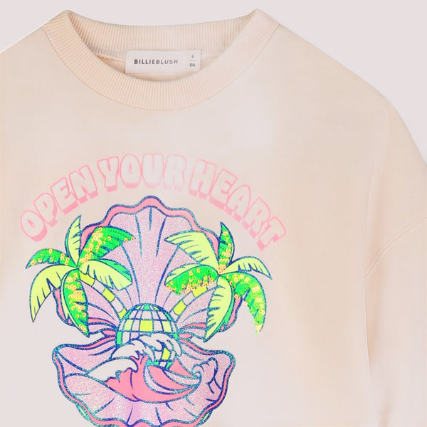 Felpa con stampa in paillettes U21916 /148 BILLIEBLUSH 