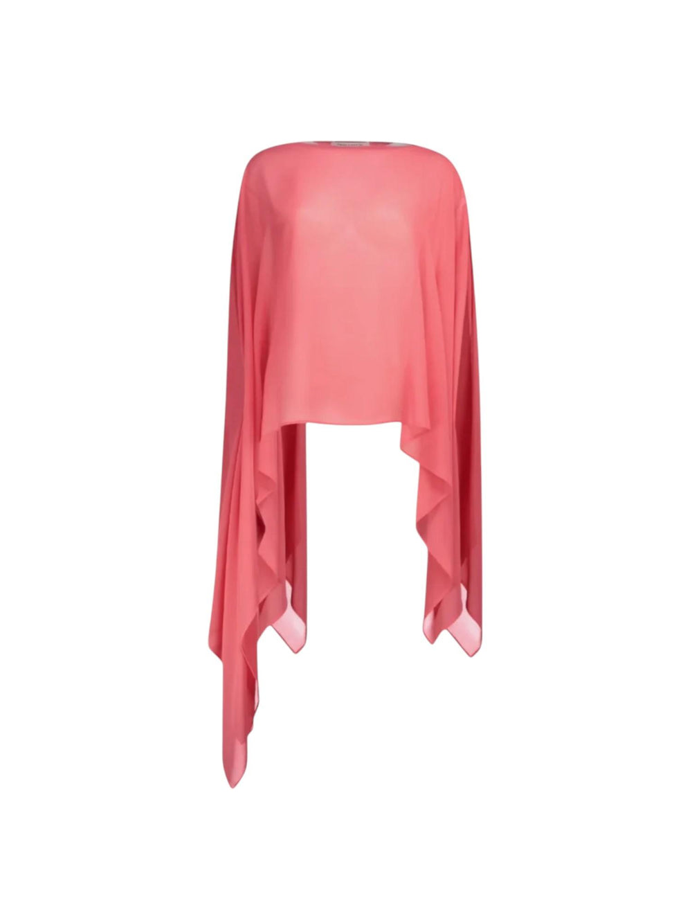 Mantella donna color corallo in chiffon