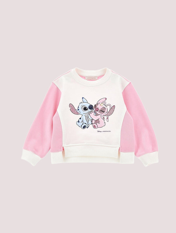 Felpa, bambina, girocollo.<BR/> 19F606 6011 /0190 MONNALISA 