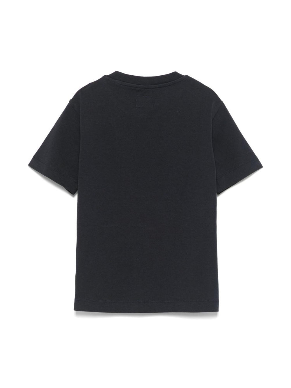 T-shirt bambino blu navy in cotone con logo stampato