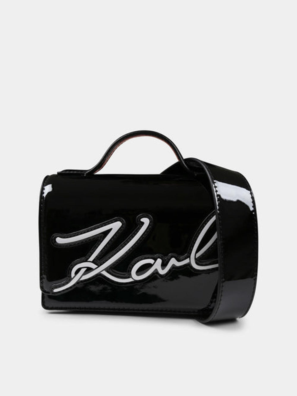 Borsa bambina nera in vernice