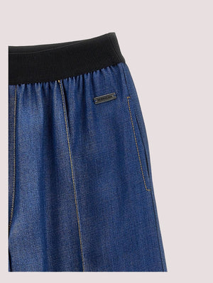 Pantaloni fluidi denim<BR/> 17F402 6208 /032F MONNALISA 