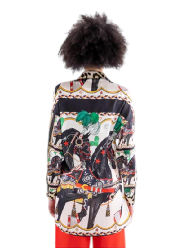 Camicia donna con stampa Sicily Horse