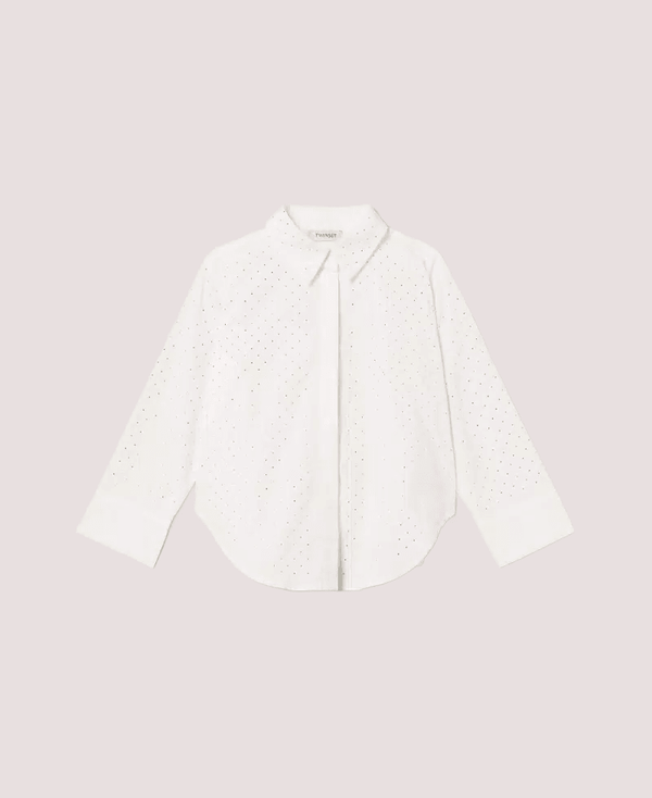 Camicia over in popeline con strass 252GJ2330 /526 TWINSET 