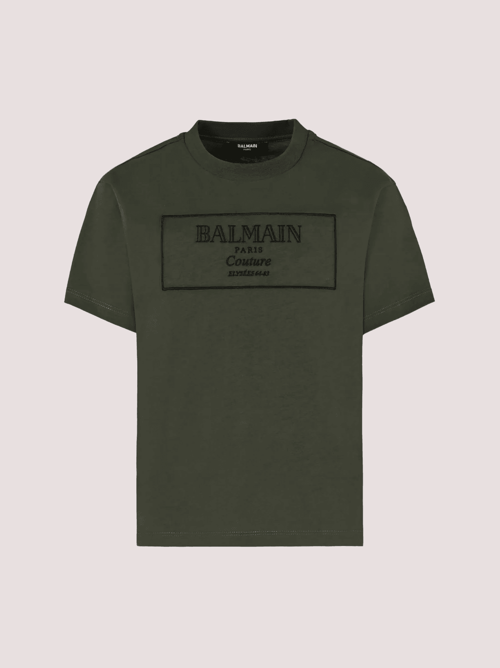 T-shirt verde per bambini con logo ricamato BX8P51 Z3186 /762NE BALMAIN 