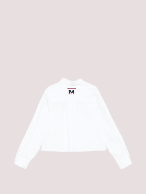 Camicia cropped con logo varsity stampato S6MSJGSI026 /001 MSGM KIDS 
