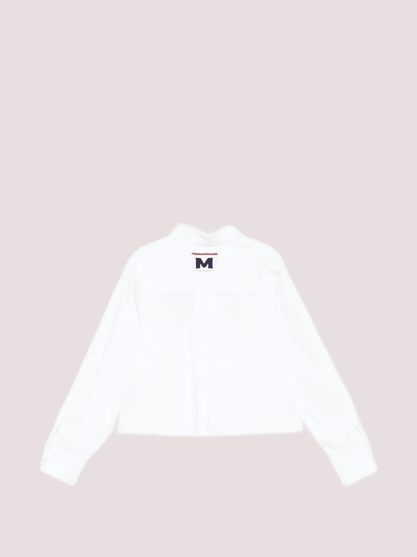 Camicia cropped con logo varsity stampato S6MSJGSI026 /001 MSGM KIDS 