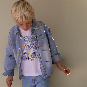 Giacca in denim con stampa U22185 /Z18 BILLIEBLUSH 