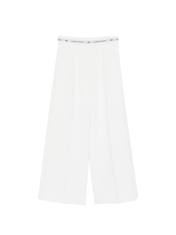 Pantalone  in crepe con nastro logato in vita EFPA314 GA022 /0195 ELISABETTA FRANCHI La Mia Bambina 