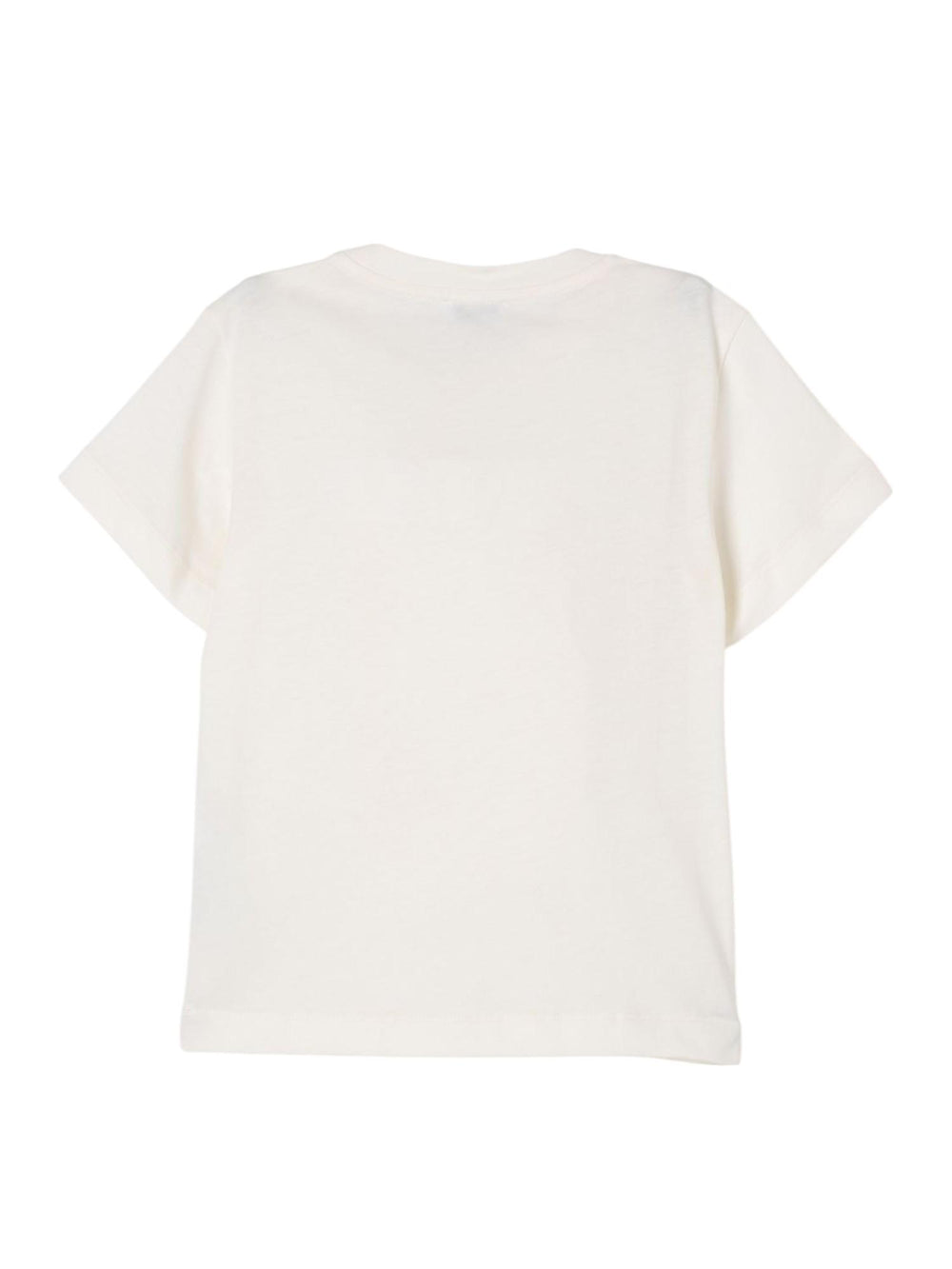 T-shirt bambina bianca in cotone con logo a rilievo