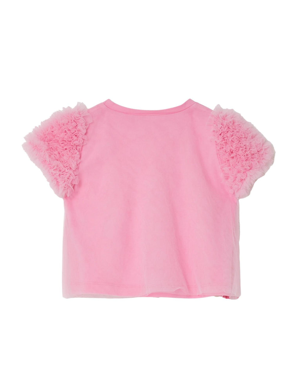 T-shirt bambina rosa con maniche in tulle effetto nuvola KA5127 J9239 /X0065 LIU JO 