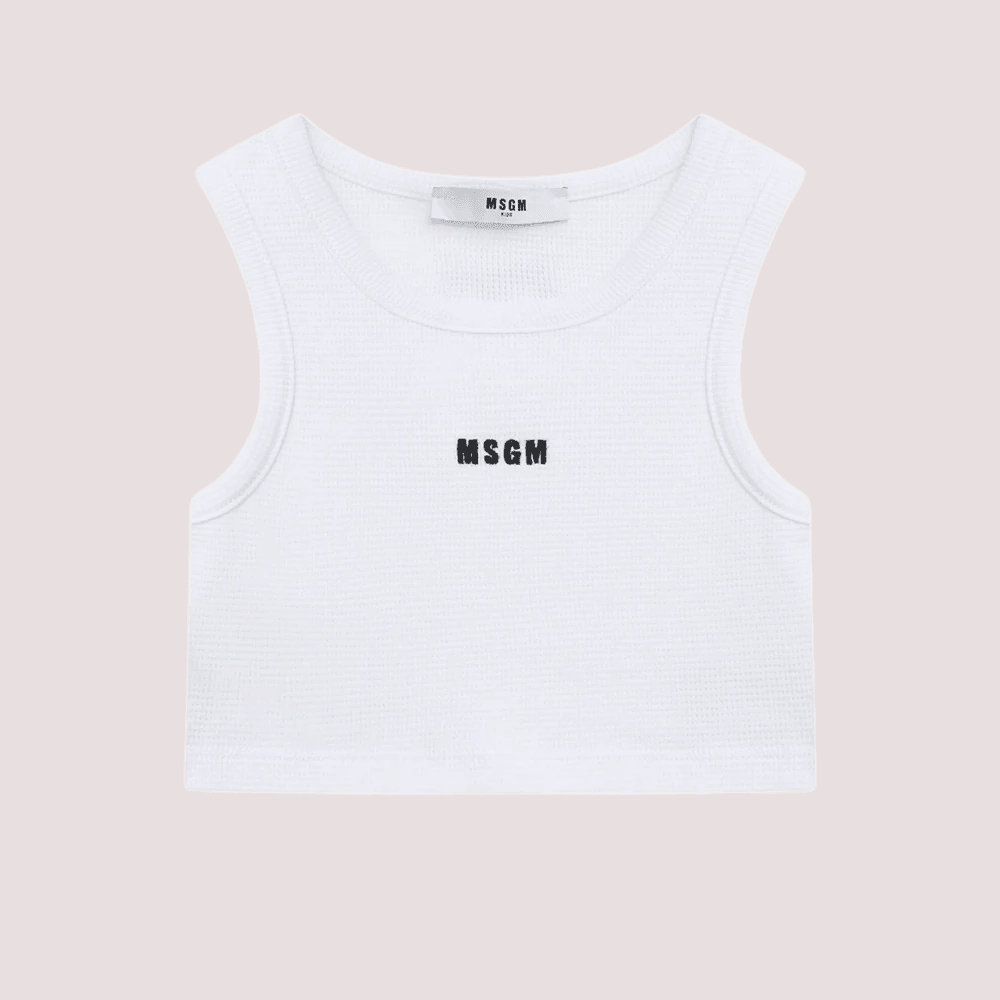 Top cropped con logo ricamato S6MSJGTA030 /001 MSGM KIDS 