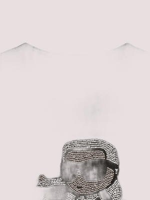 T-shirt a maniche lunghe nera con motivo Ikon Karl & Choupette Z30940 /09B KARL LAGERFELD 