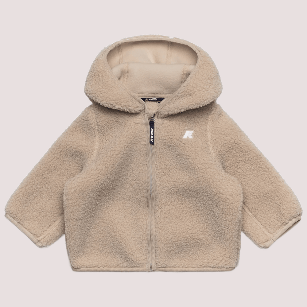 Ecopelliccia Janne beige per neonato con logo K41478W /BB1 KWAY 