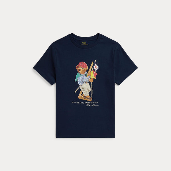 T-shirt in jersey di cotone con l'orso polo 323A12428 /002 POLO RALPH LAUREN 