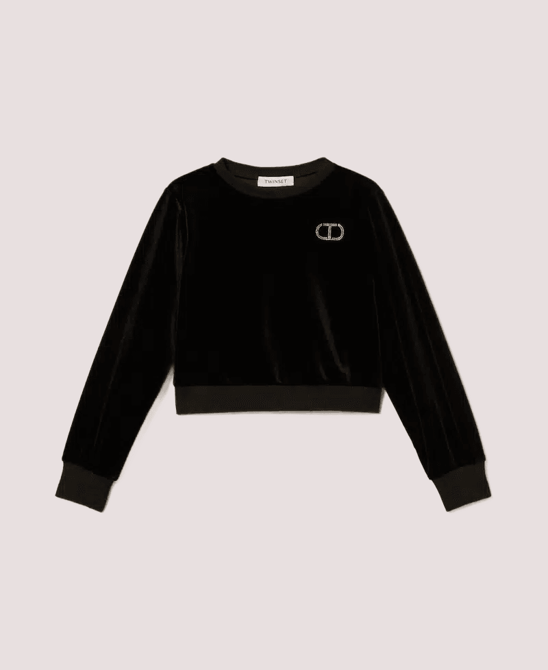 Felpa in ciniglia con Oval T 252GJ2033 /6 TWINSET 