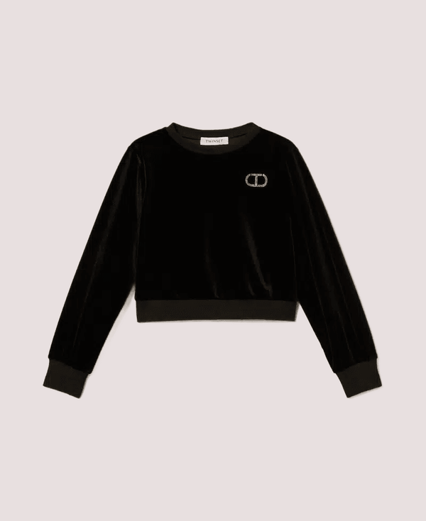 Felpa in ciniglia con Oval T 252GJ2033 /6 TWINSET 