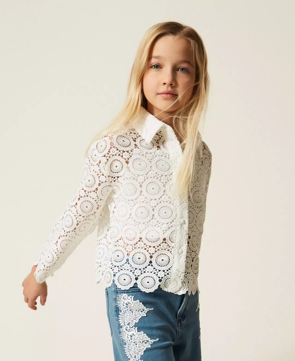 Camicia boxy in pizzo macramè 261GJ2Q25 /526 TWINSET 