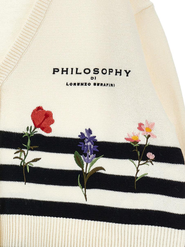 Cardigan righe fiori I9G802 7034 /150 PHILOSOPHY KIDS 